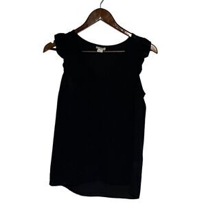 J. Crew Women's Black Flutter Sleeve Top